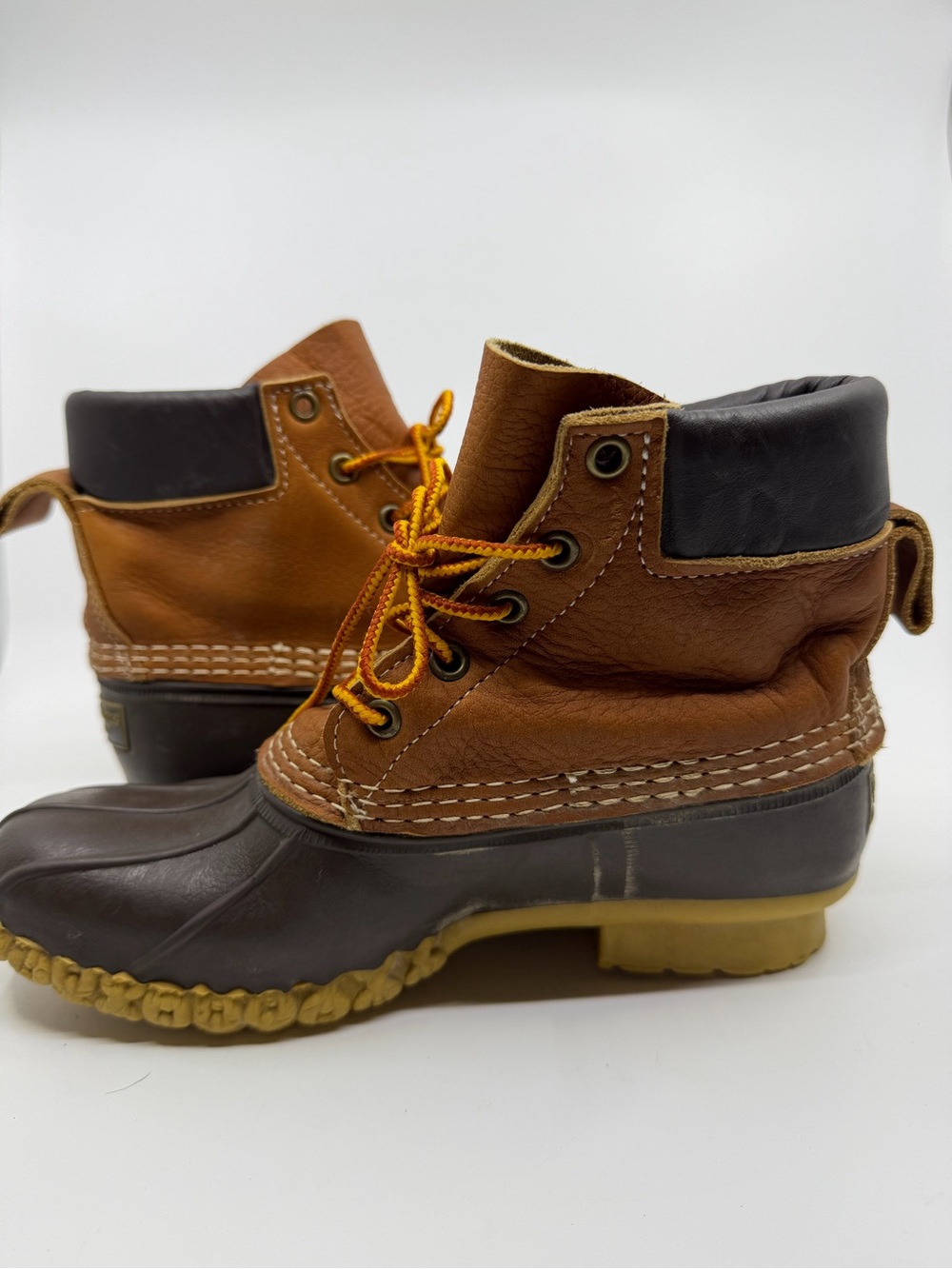 Vintage L.L. Bean Women’s 6" Leather Duck Boots Tan/Brown Size 7M (Style 29306) - Picture 6 of 9